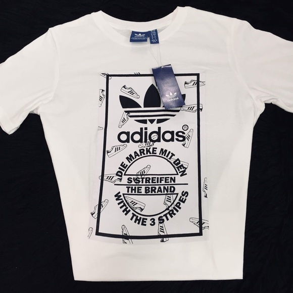 🚨NWT🚨 WHITE ADIDAS TREFOIL TEE SHIRT - Picture 3 of 6